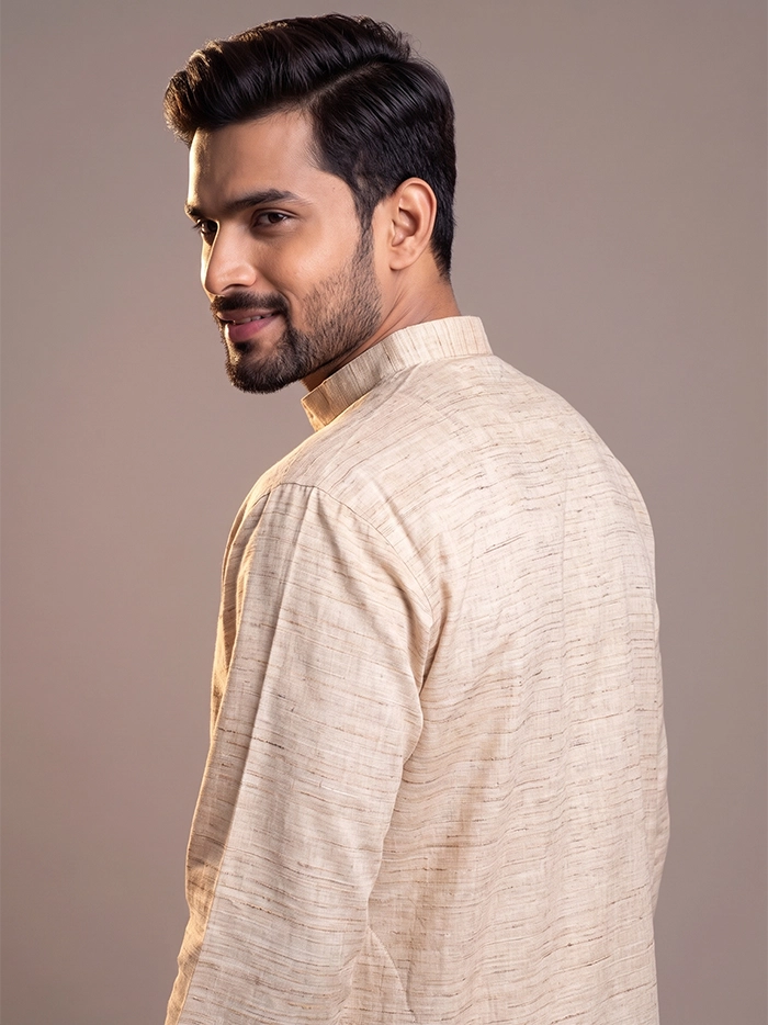 Soft Sand Springs Handwoven Organic Cotton Men Kurta