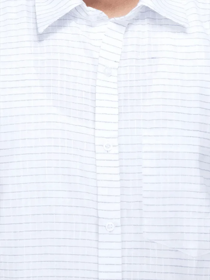 White Blue Checks Handwoven Cotton Men Full Sleeves Shirt - WeaversIndia