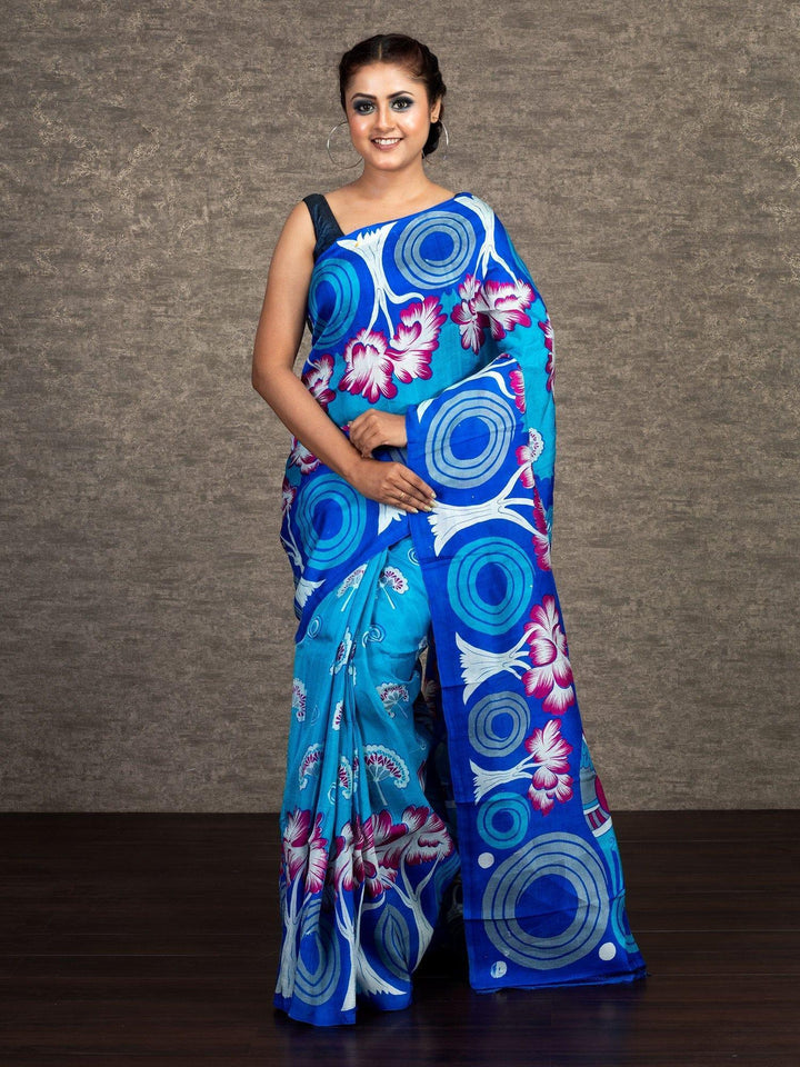 Beautiful Multi Color Allover Silk Printed Saree - WeaversIndia
