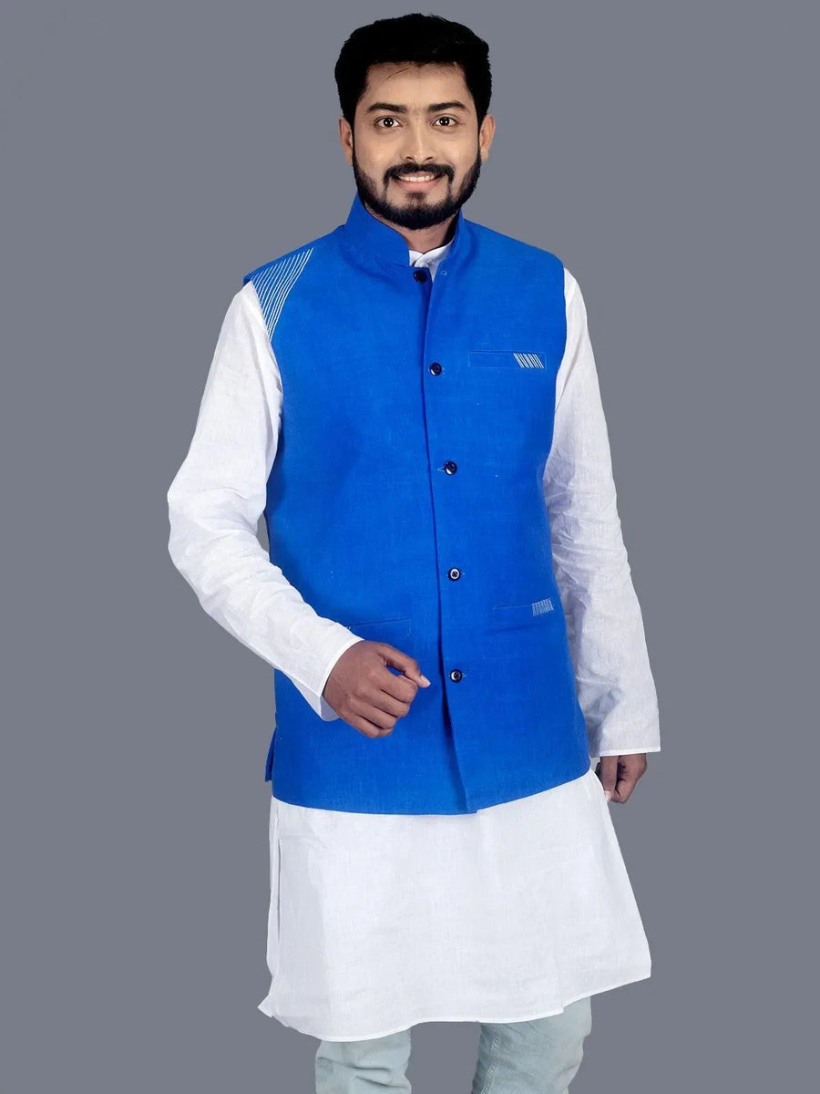 Blue Paithani Modi Jacket