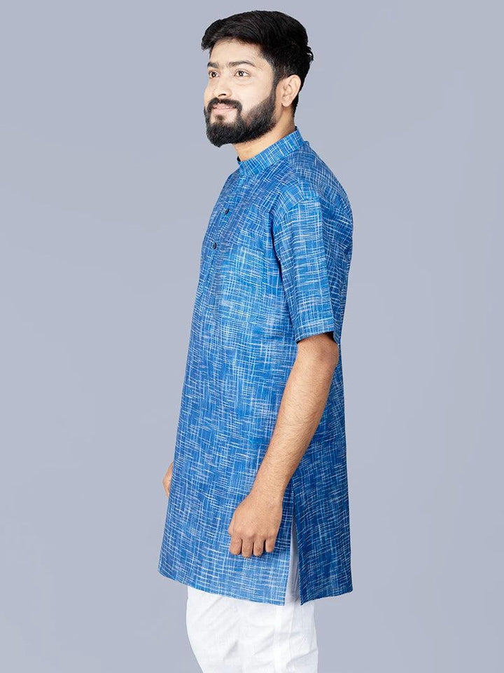 Blue Springs Handwoven Organic Cotton Men Kurta - WeaversIndia