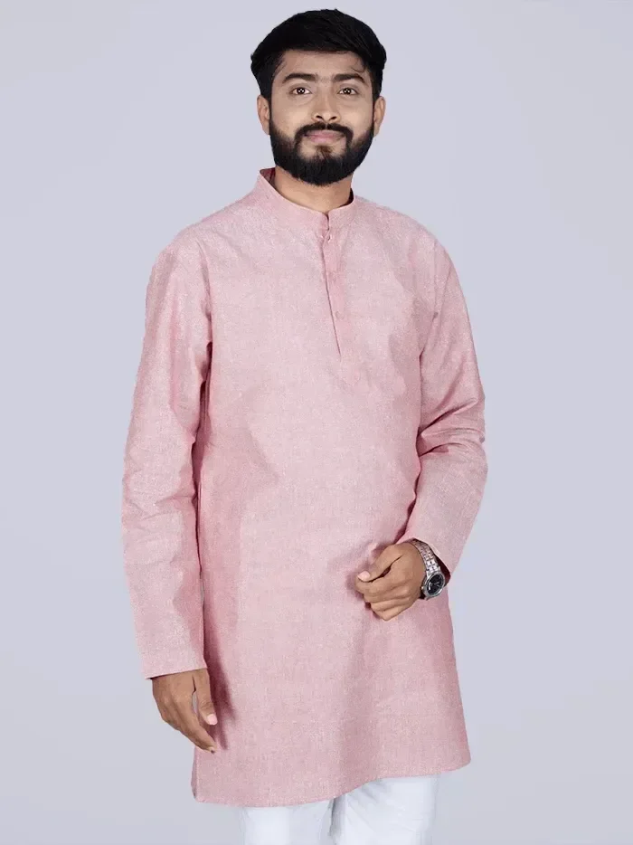 Brown Sugar Handwoven Organic Cotton Men Kurta - WeaversIndia