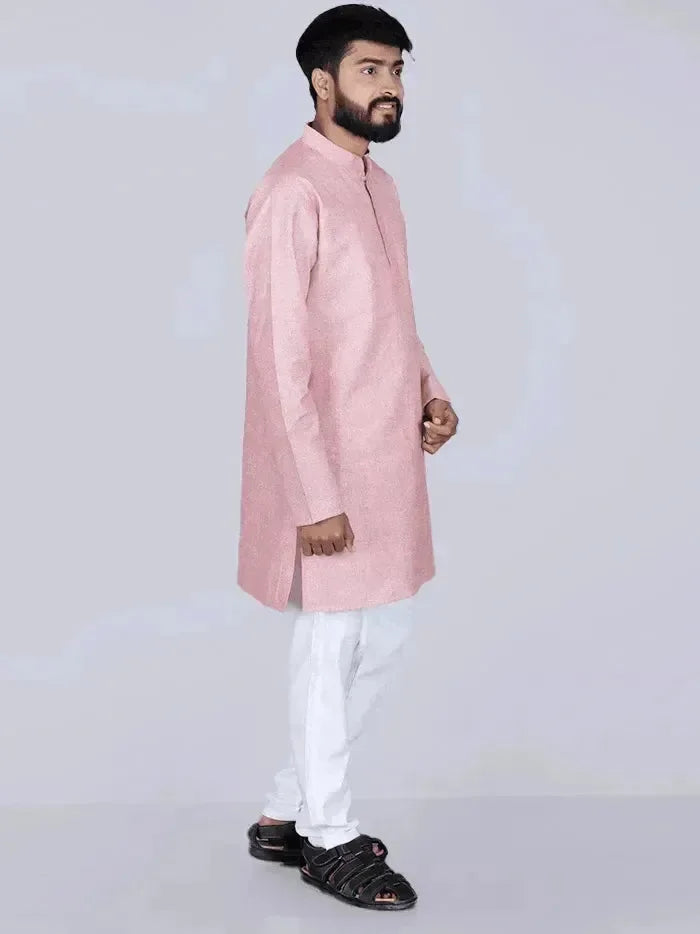 Brown Sugar Handwoven Organic Cotton Men Kurta - WeaversIndia