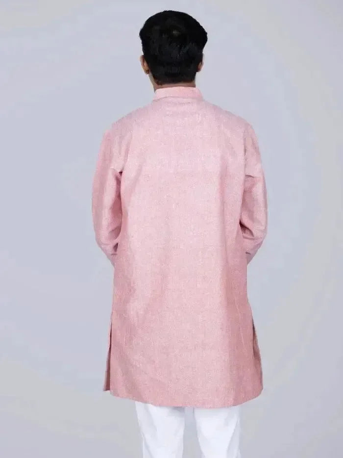 Brown Sugar Handwoven Organic Cotton Men Kurta - WeaversIndia