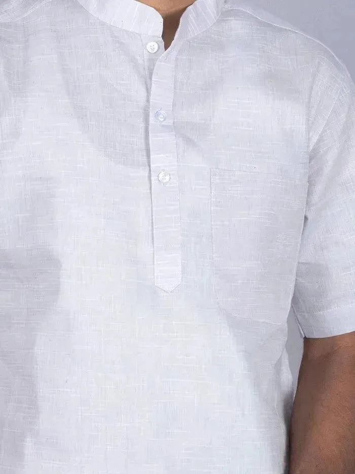 Cadet Grey Springs Handwoven Organic Cotton Men Kurta - WeaversIndia