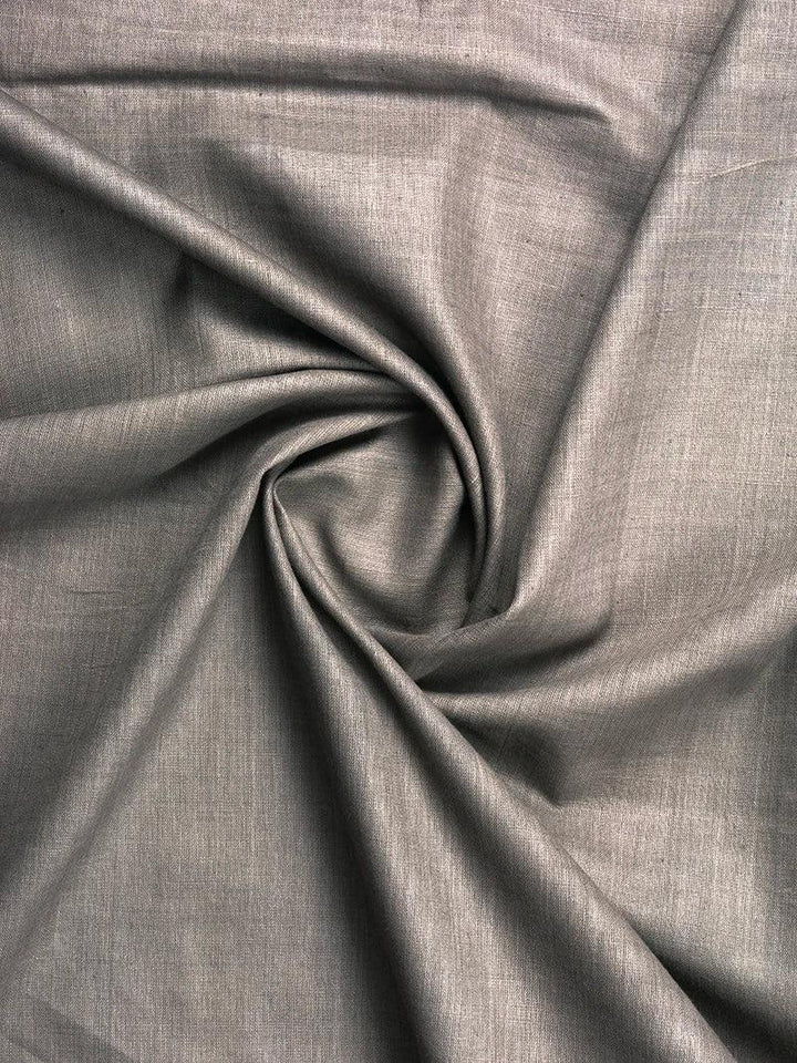 Cinereous Solid Handwoven Organic Cotton Fabric 44 Inch Width - WeaversIndia