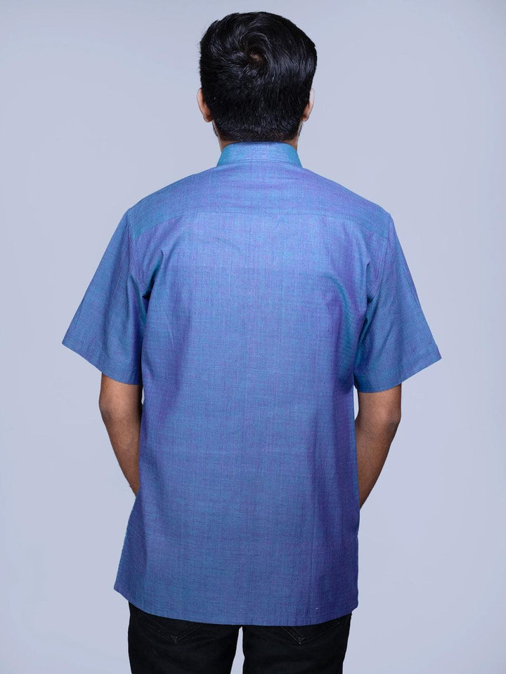 Dual Tone Organic Cotton Formal Men Shirt - WeaversIndia