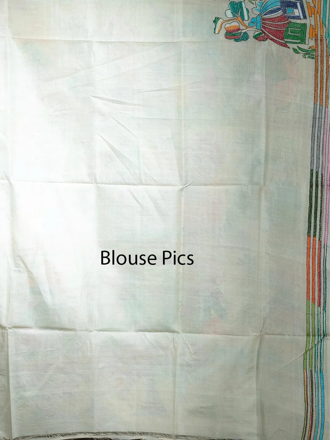 Elegant Allover Kantha Stitch Tussar Silk Saree - WeaversIndia