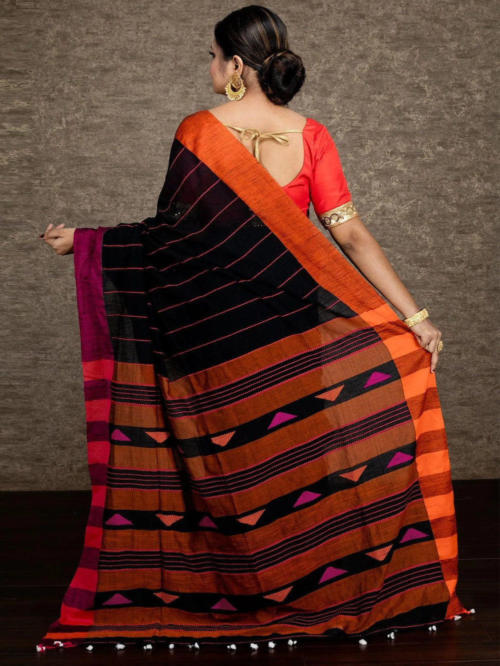 Elegant Black Allover Cotton Saree - WeaversIndia