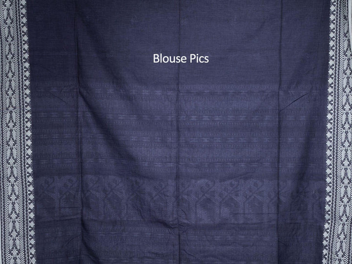 Elegant Blue Handwoven Cotton Saree - WeaversIndia