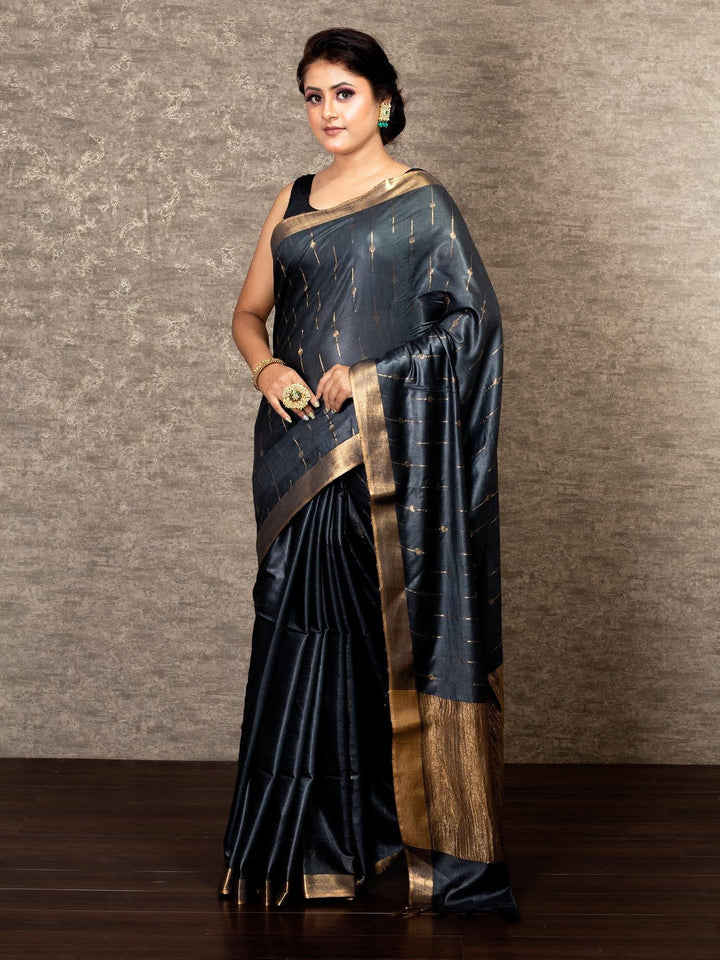 Elegant Half Half Bhagalpuri Art Silk Saree - WeaversIndia