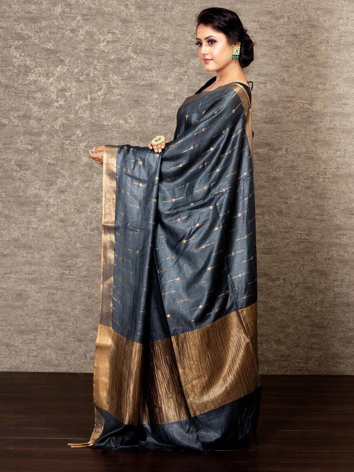 Elegant Half Half Bhagalpuri Art Silk Saree - WeaversIndia