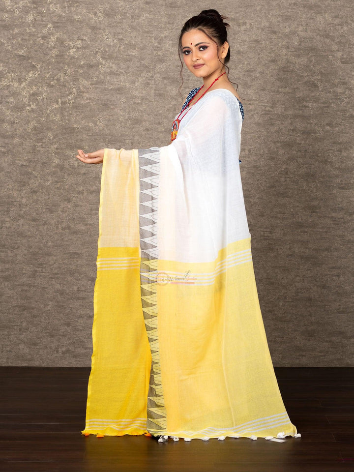 Elegant Multi Color Half Half Madhyamani Cotton Saree - WeaversIndia