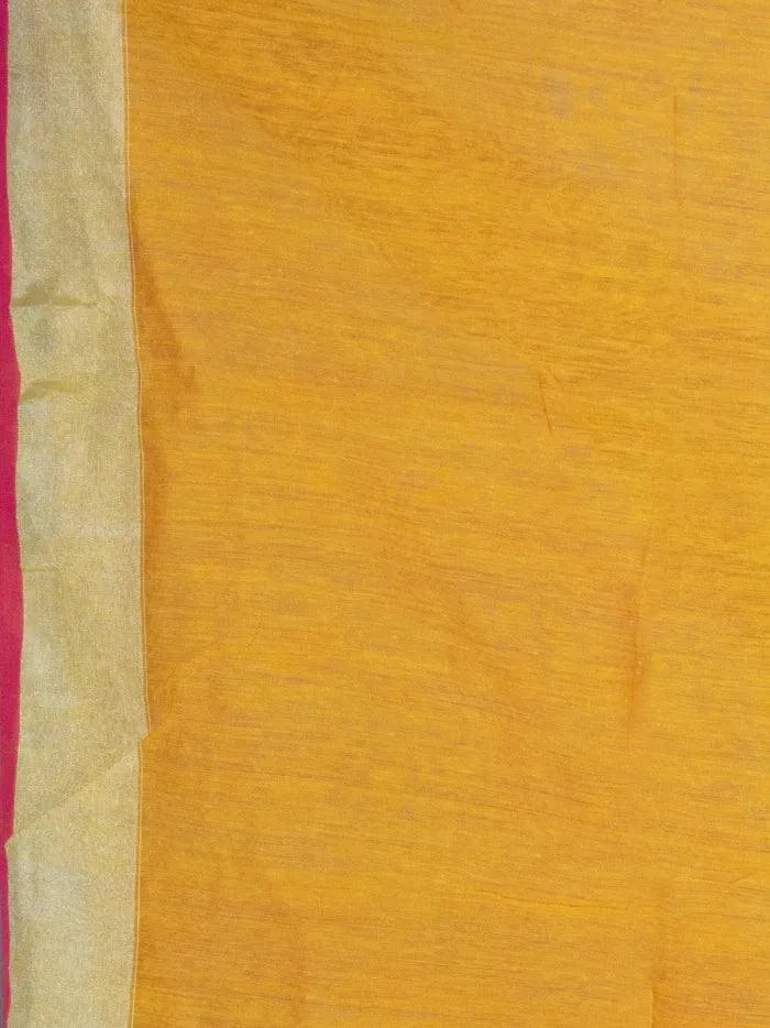 Elegant Mustard Par Anchal Buti Handloom Saree - WeaversIndia