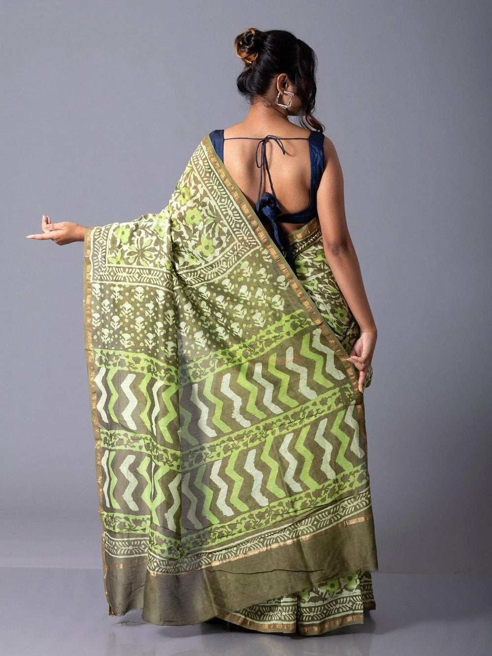 Exceptional Printed Chanderi Silk Saree - WeaversIndia