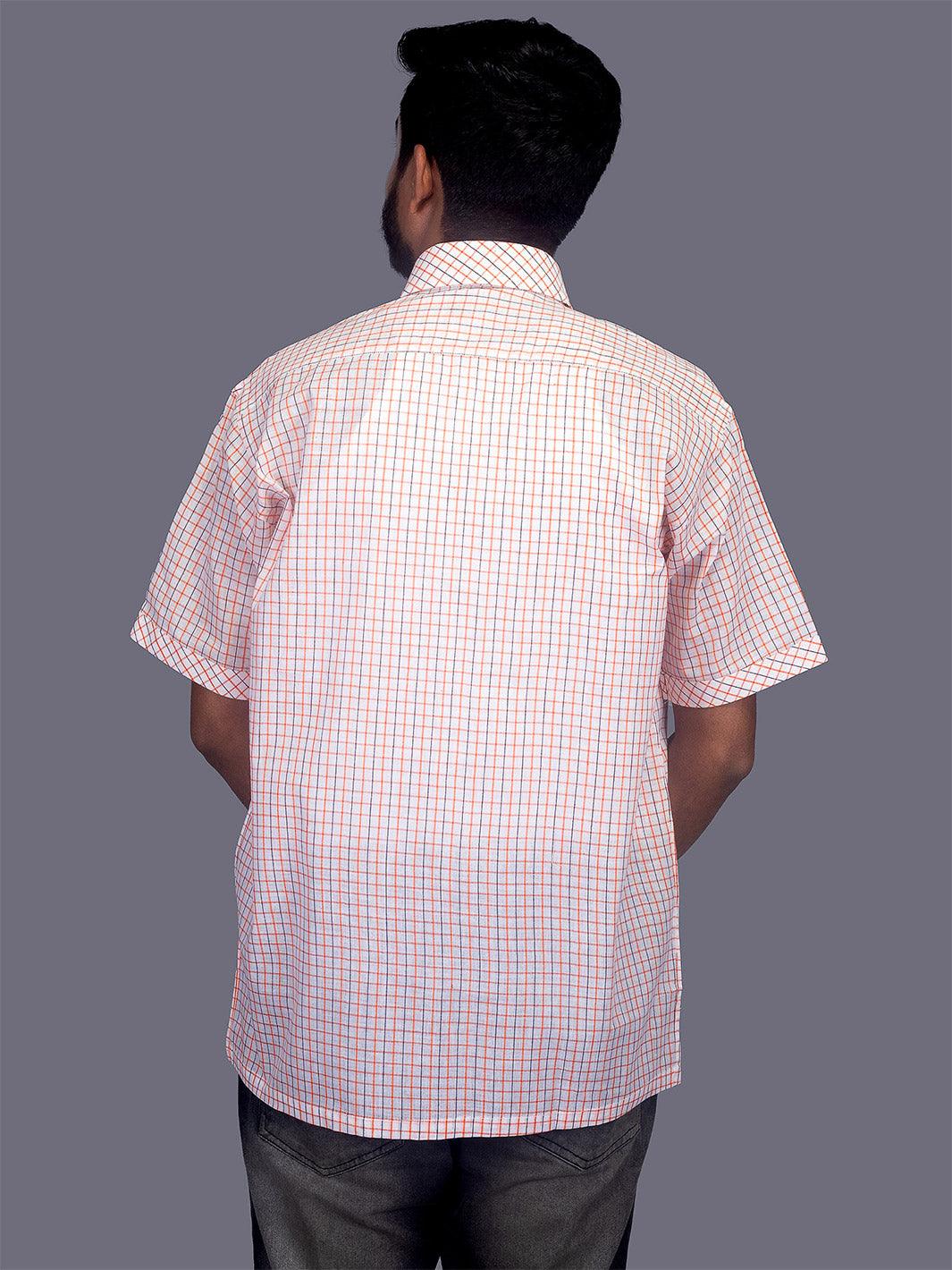 Fine Muslin Checks Regular Fit Men Shirt - WeaversIndia