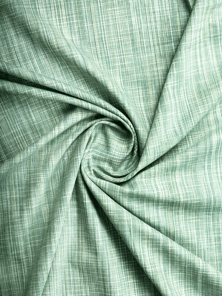 Green Springs Handwoven Organic Cotton Fabric 44 Inch Width - WeaversIndia