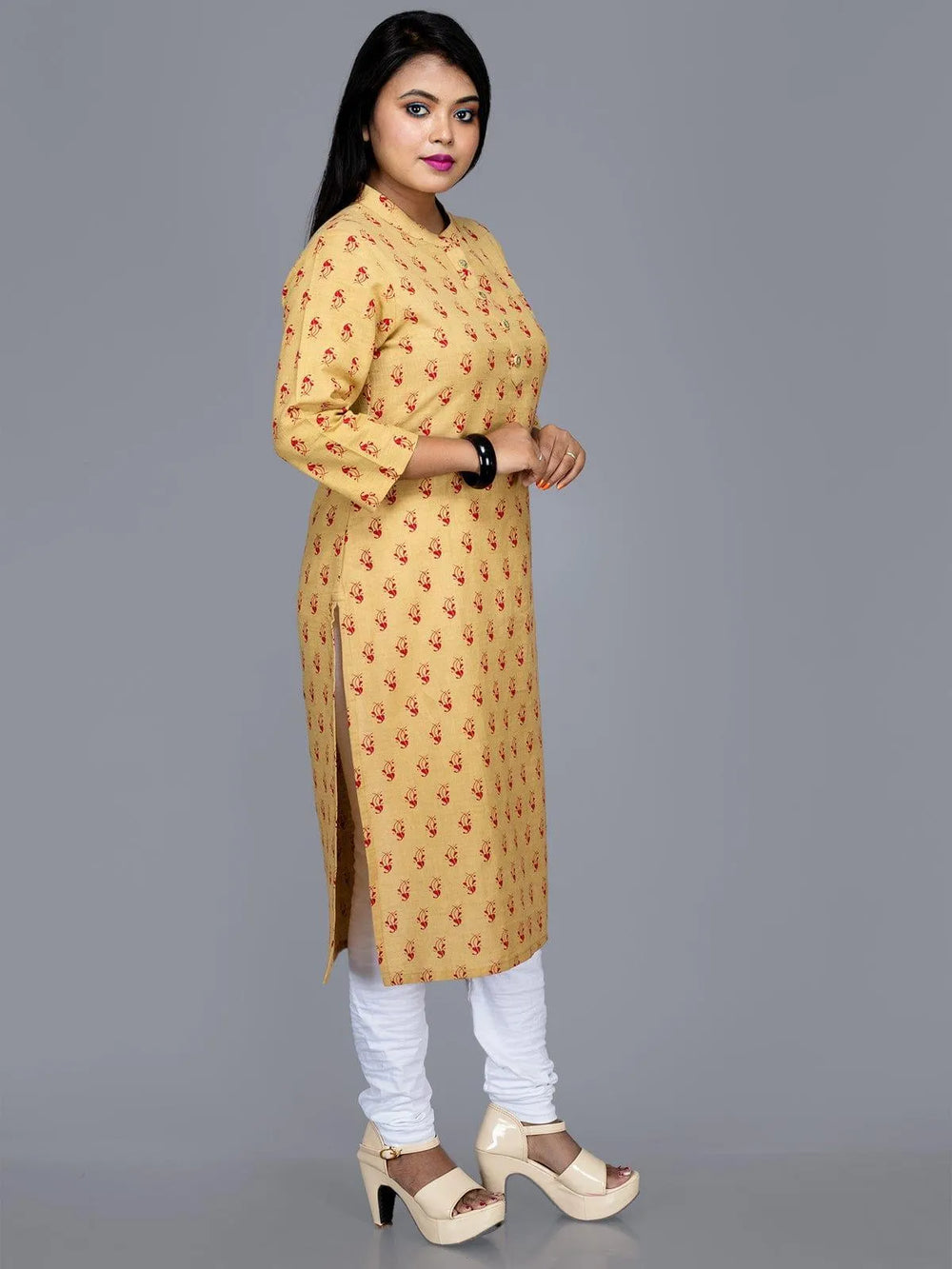 Handwoven Cotton Printed Kurta - WeaversIndia