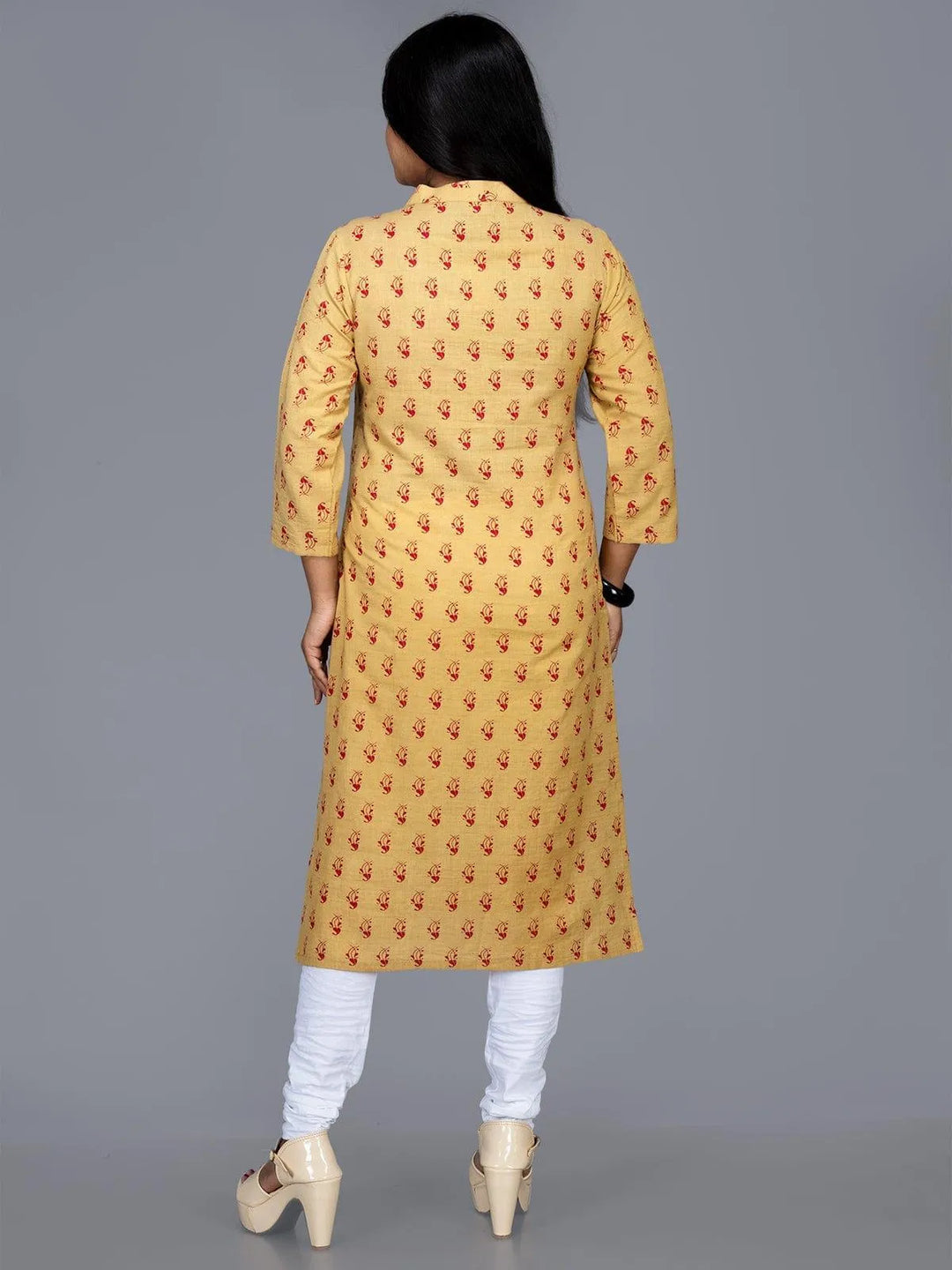 Handwoven Cotton Printed Kurta - WeaversIndia