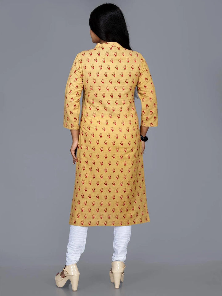 Handwoven Cotton Printed Kurta - WeaversIndia