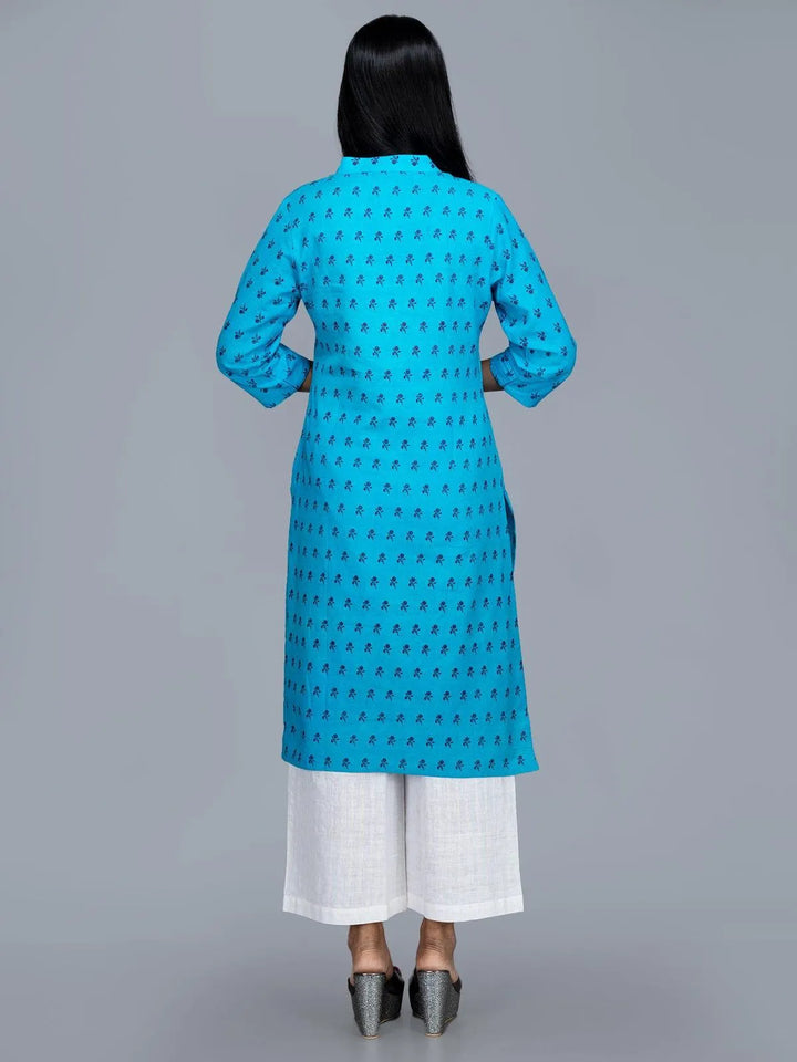 Handwoven Cotton Printed Kurta - WeaversIndia