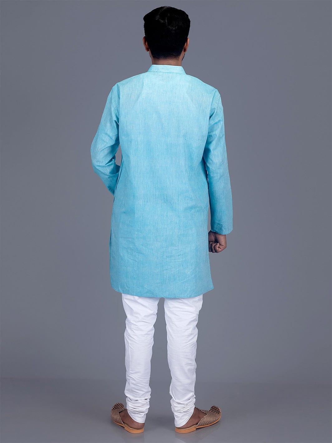 Handwoven Cotton Short Length Men Kurta - WeaversIndia