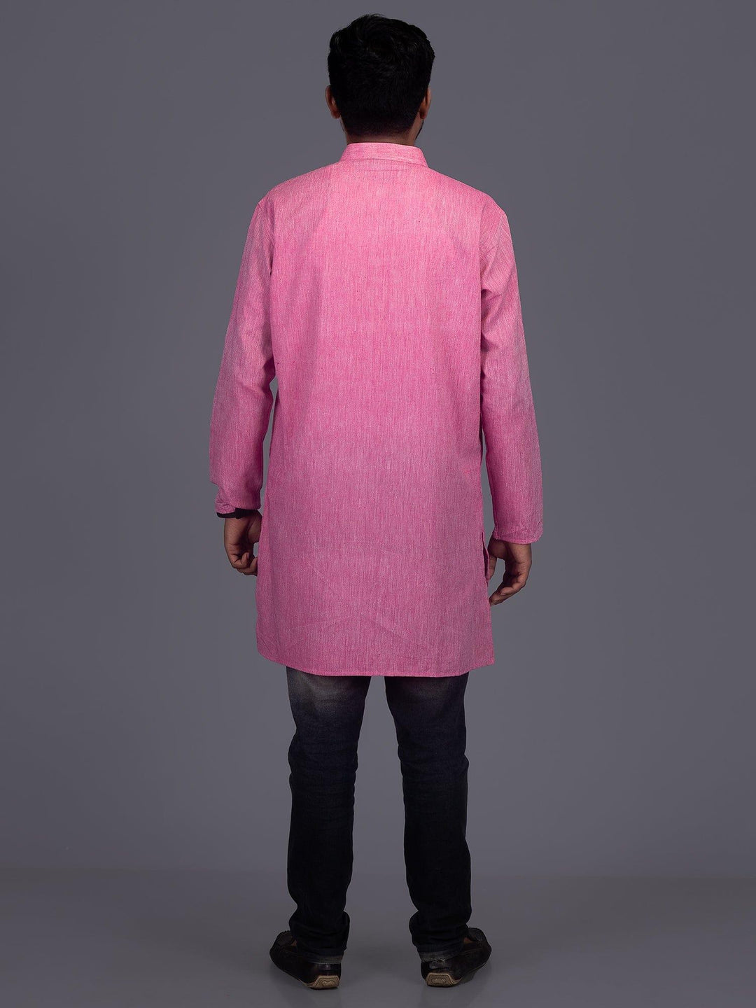 Handwoven Cotton Short Length Men Kurta - WeaversIndia