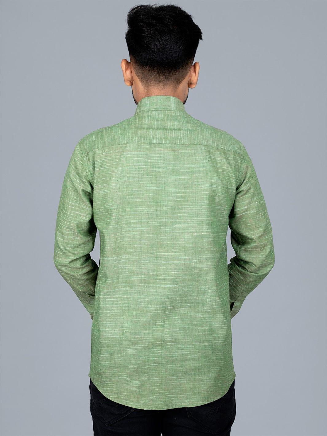 Handwoven Cotton Springs Regular Fit Men Shirt - WeaversIndia