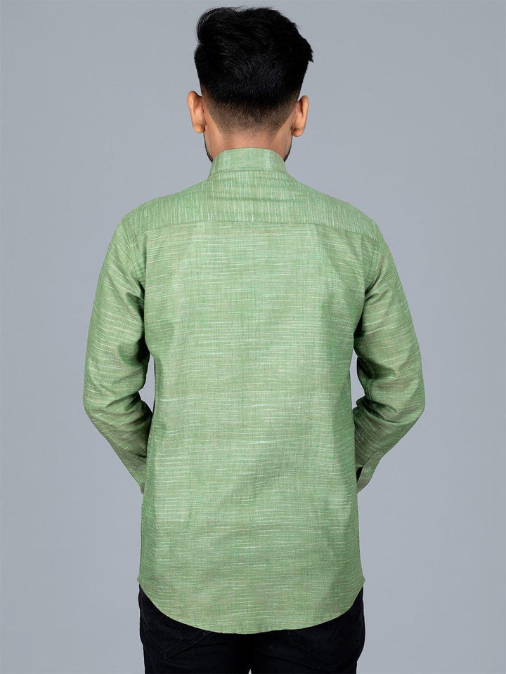Handwoven Cotton Springs Regular Fit Men Shirt - WeaversIndia
