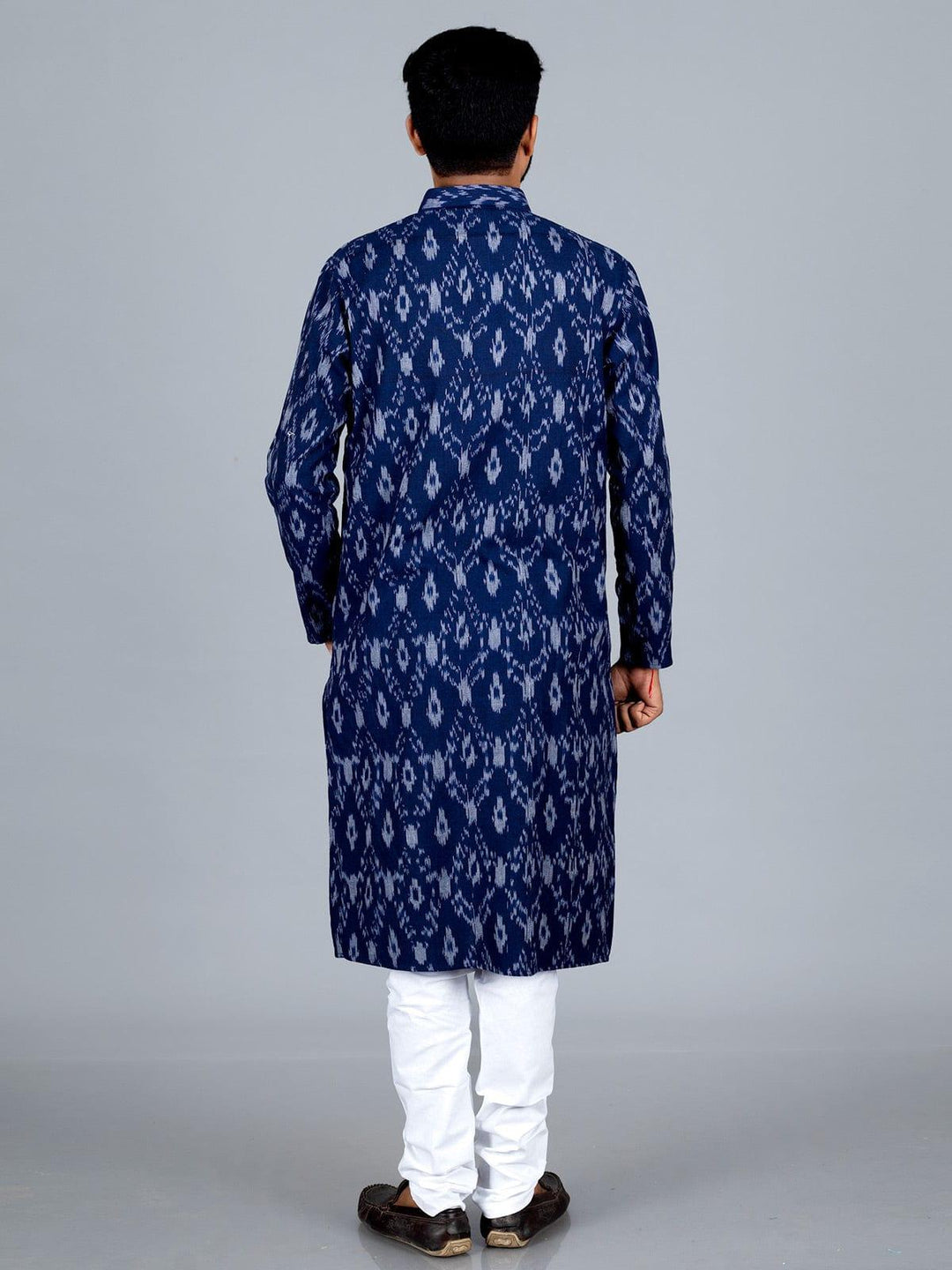 Handwoven Ikkat Cotton Men Kurta - WeaversIndia