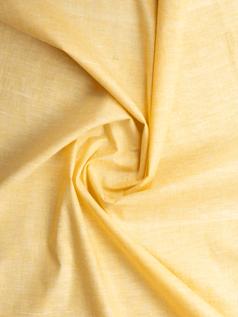 Light Amber Solid Handwoven Organic Cotton Fabric 44 Inch Width - WeaversIndia