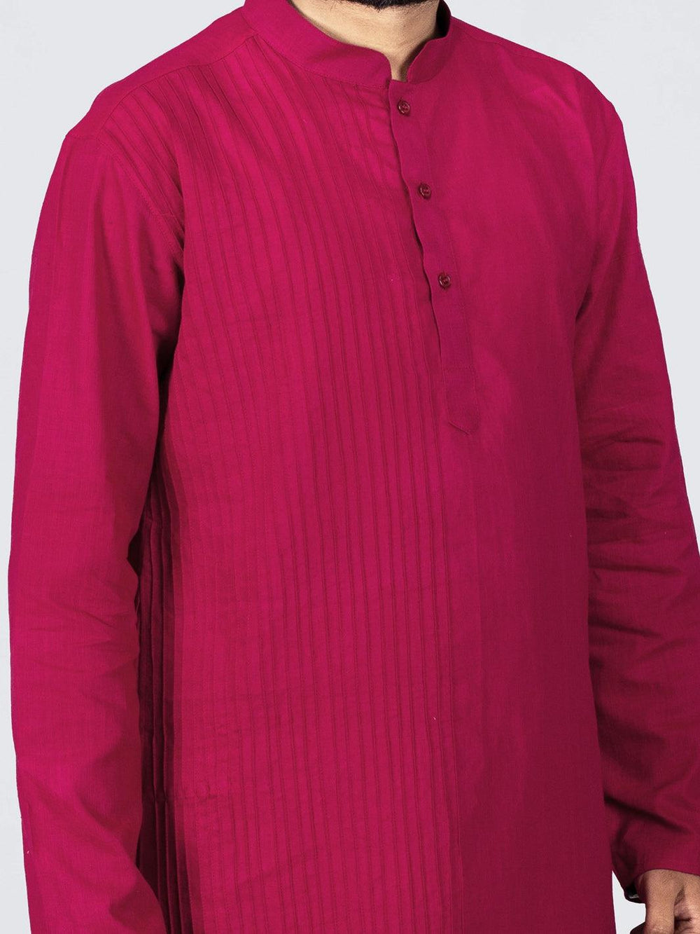 Dhaari Multi Color Striped Handwoven Full Sleeve Pure Cotton Short Kurta