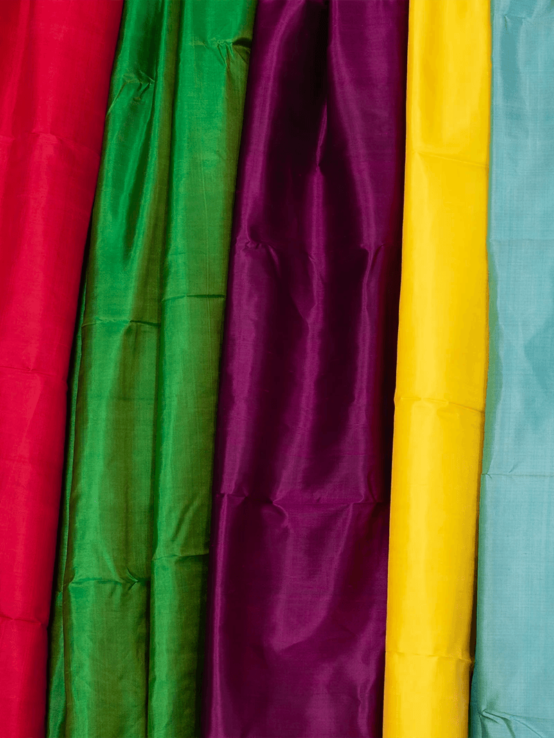 Mauveine Black Duel Tone Handwoven Katan Silk Fabric - WeaversIndia