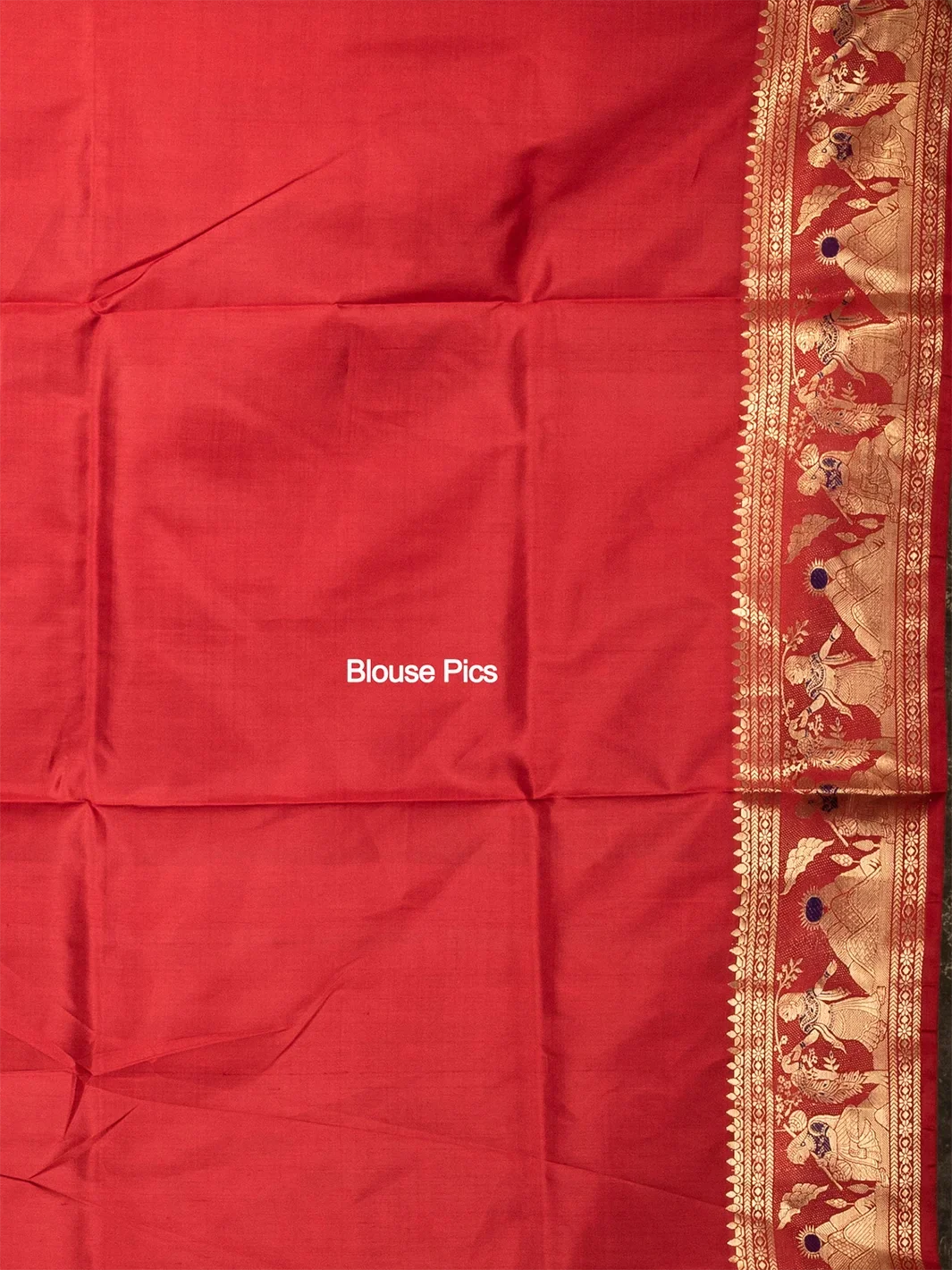 Medium Red Traditional Minakari Swarnachari Silk Saree - WeaversIndia
