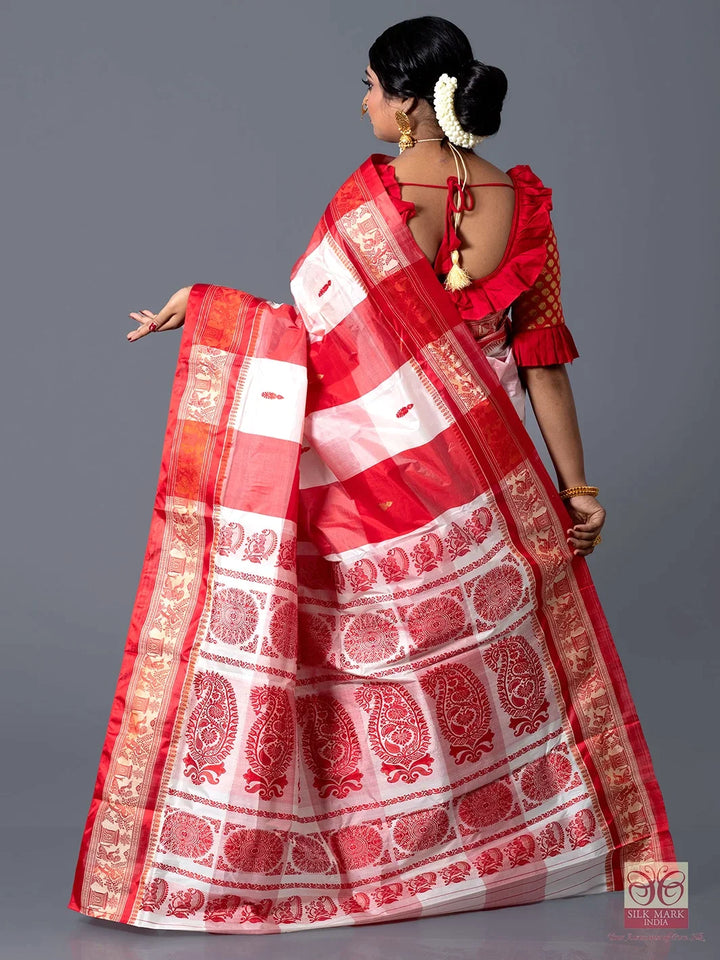 Multi Color Allover Jacquard 2D Garad Silk Saree - WeaversIndia