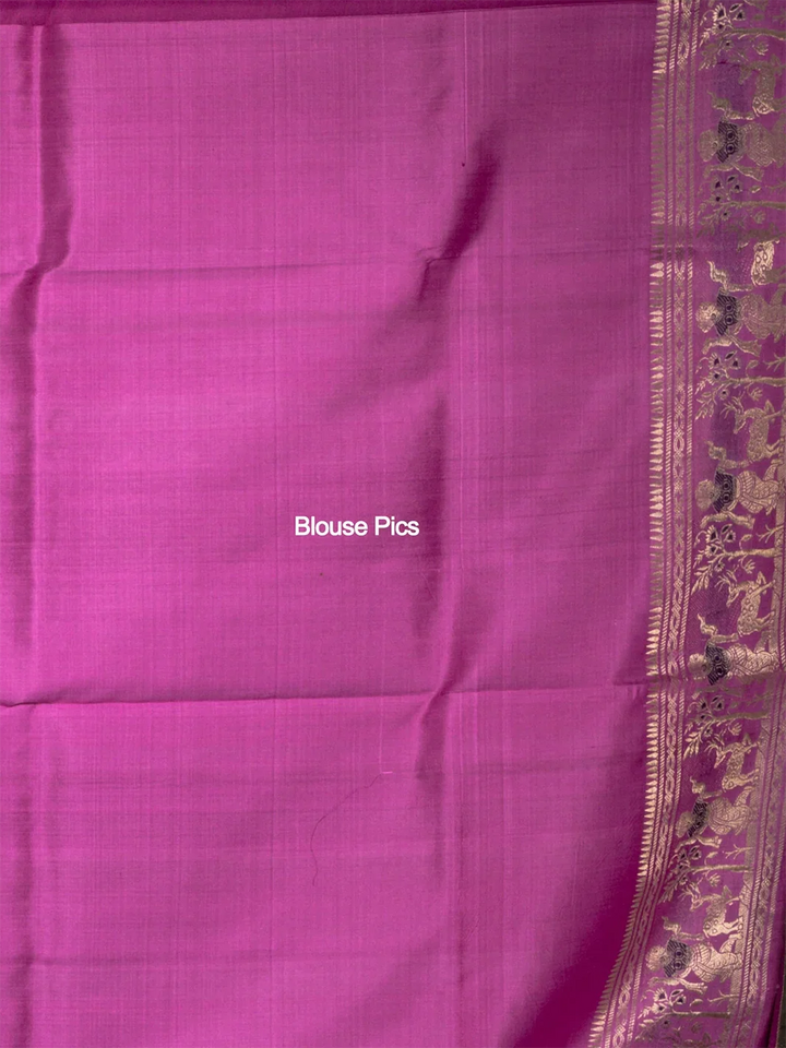 Persian Pink Traditional Minakari Swarnachari Silk Saree - WeaversIndia