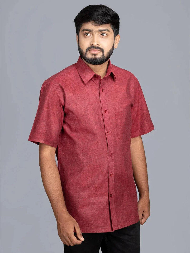 Rad Black Handwoven Organic Cotton Formal Men Shirt - WeaversIndia