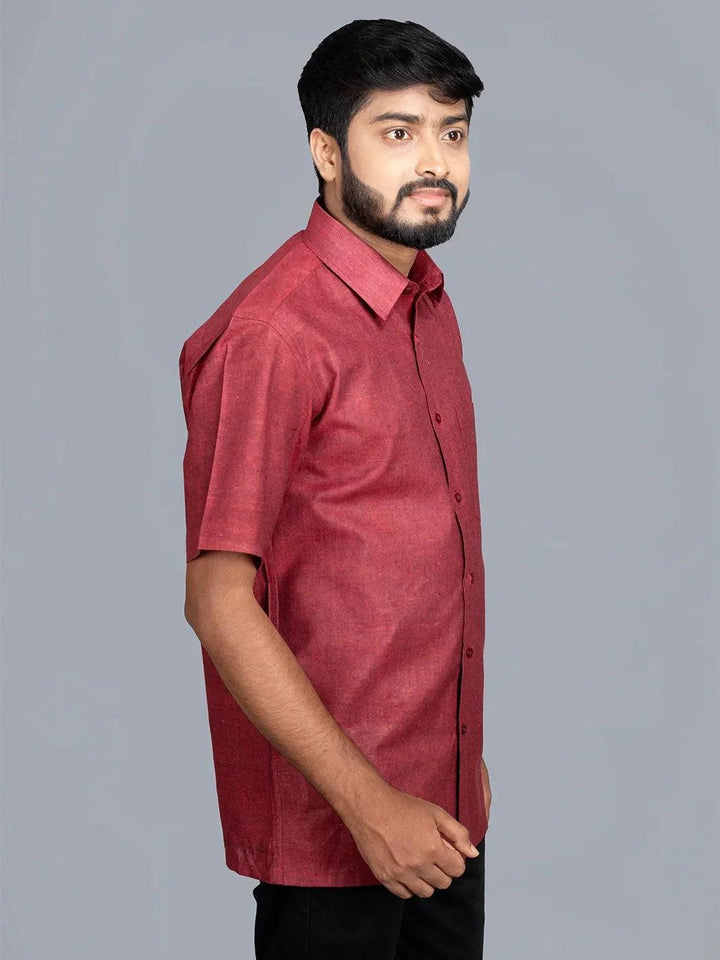 Rad Black Handwoven Organic Cotton Formal Men Shirt - WeaversIndia