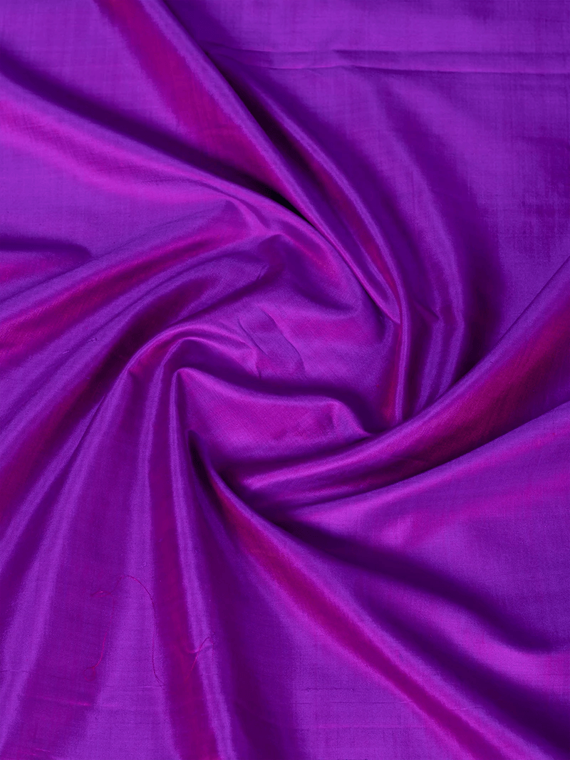 Red Violet Dueltone Bishnupuri Silk Fabic - WeaversIndia