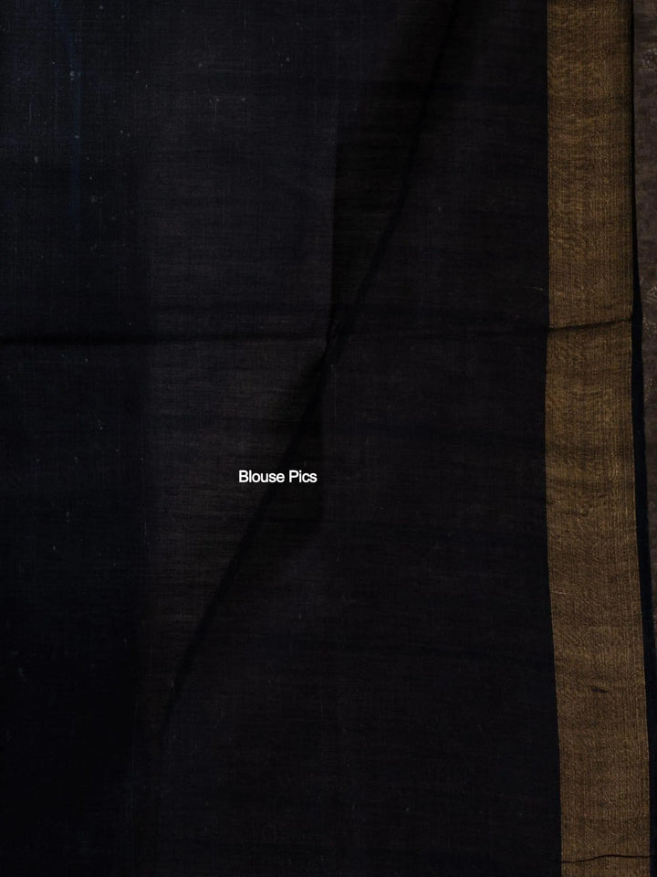 Remarkable Black Dupion Silk Saree - WeaversIndia