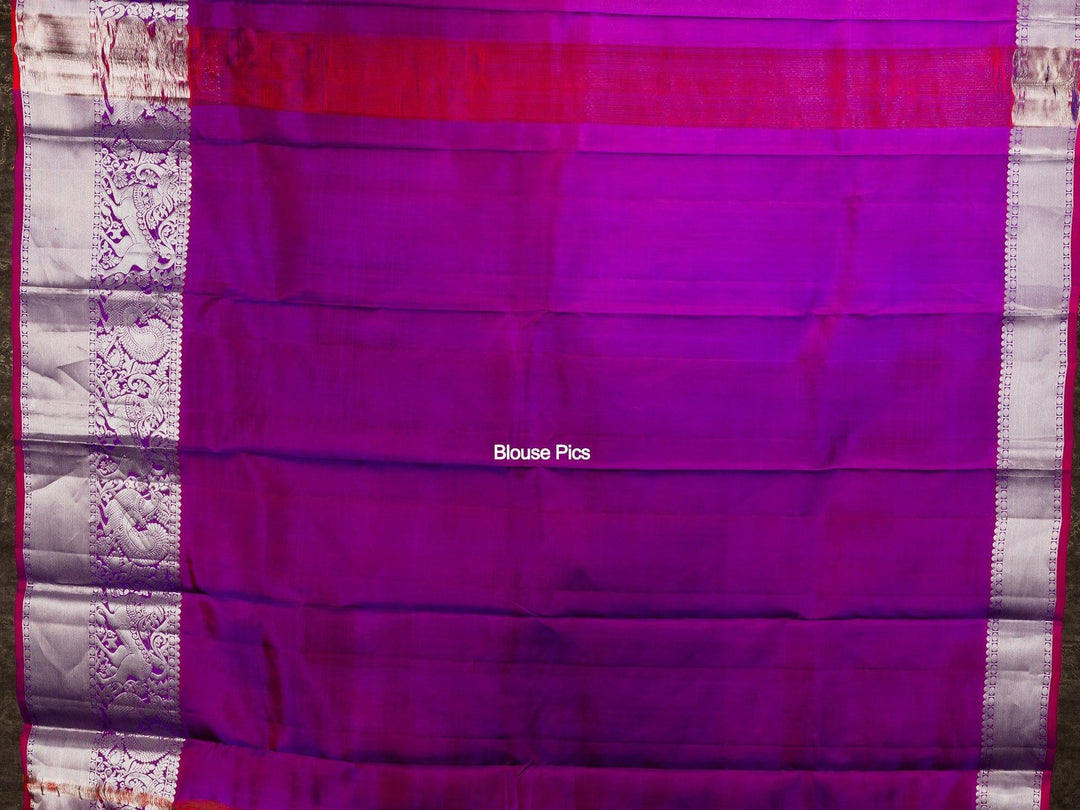 Royal Blue Allover Kanchipuram Silk Bridal Saree - WeaversIndia
