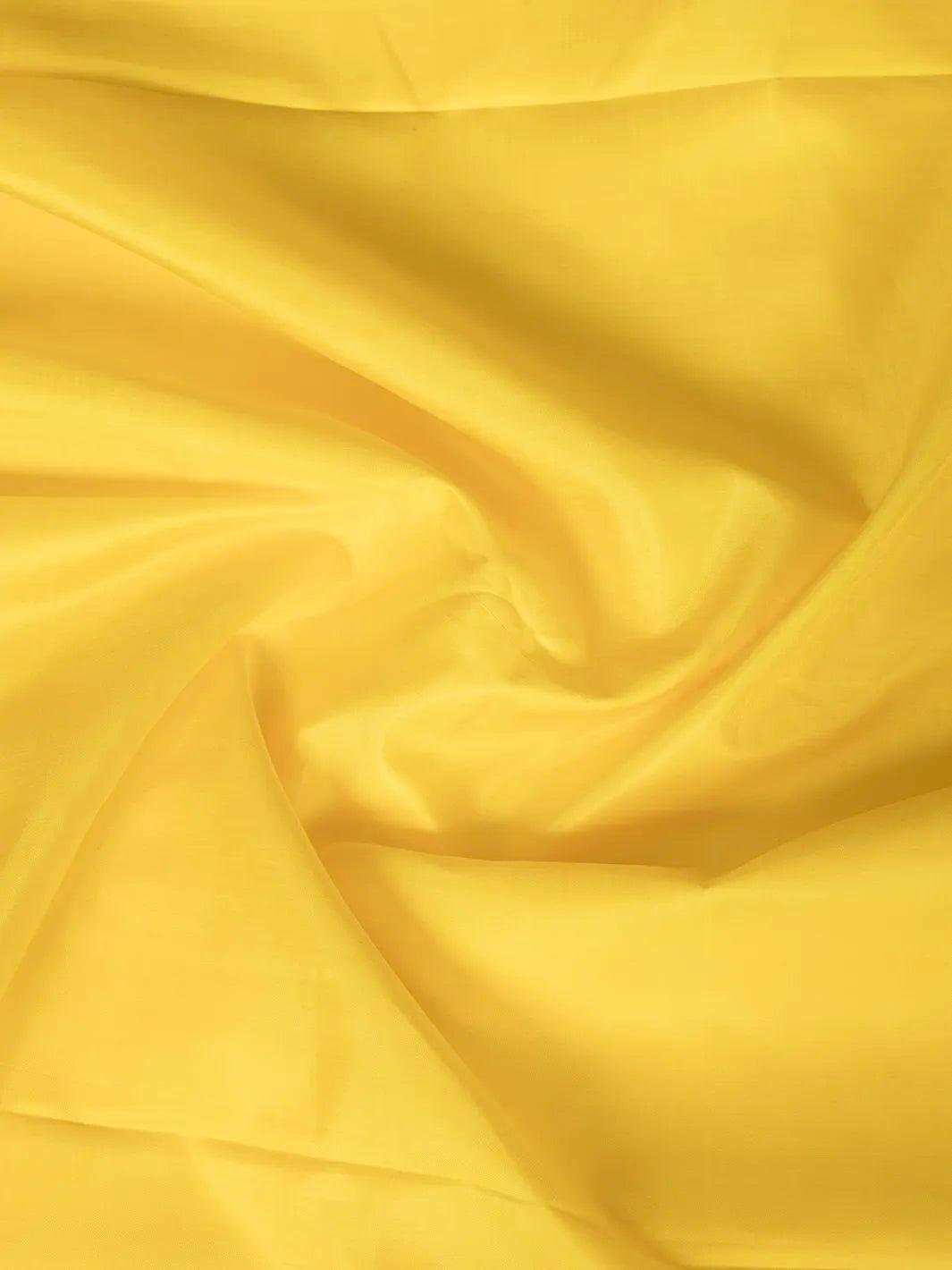 Solid Yellow Bishnupuri Silk Fabric - WeaversIndia