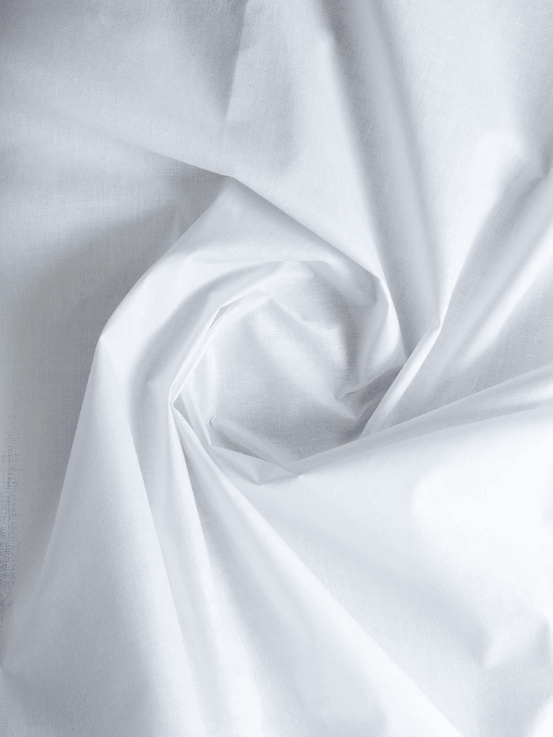 White Handwoven Organic Cotton Fabric 44" Width - WeaversIndia