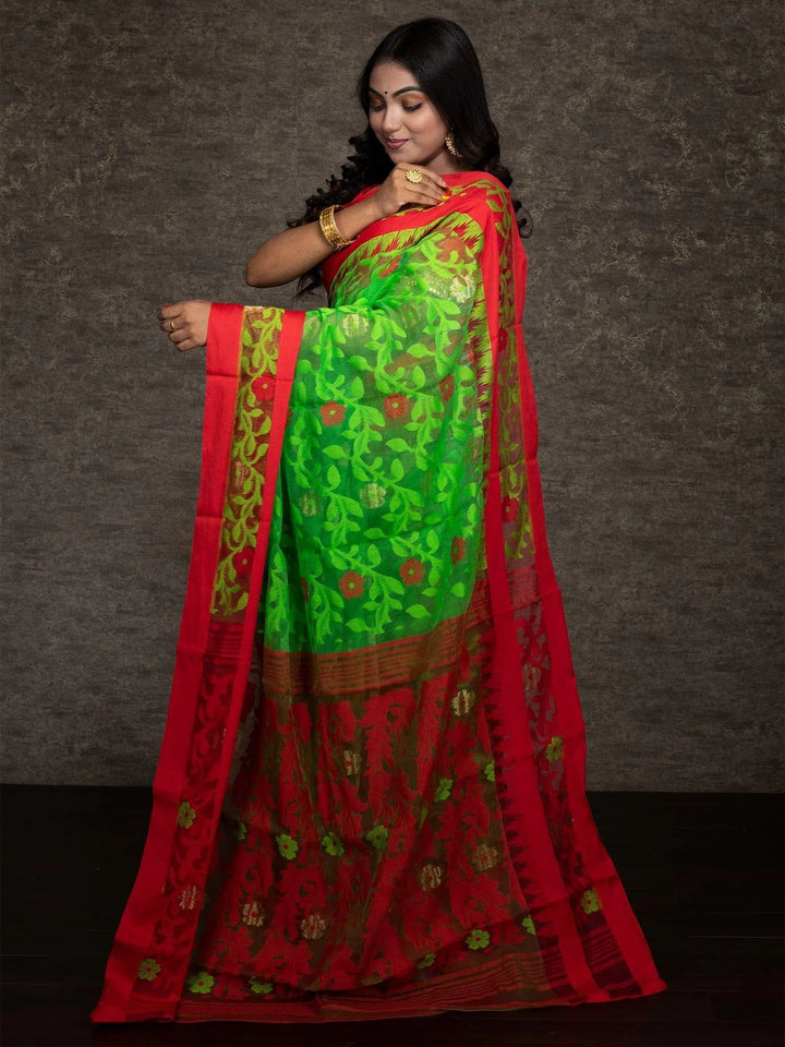 Wonderful Allover Soft Dhakai Jamdani Saree - WeaversIndia