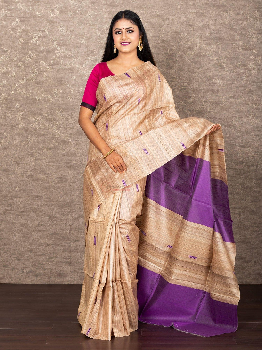 Wonderful Body Anchal Ghicha Silk Saree - WeaversIndia