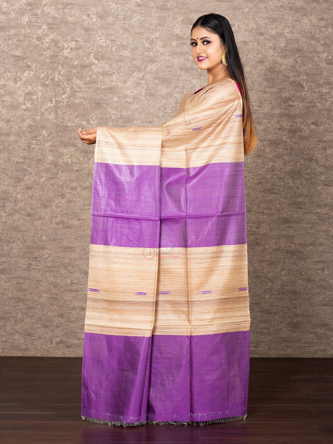 Wonderful Body Anchal Ghicha Silk Saree - WeaversIndia