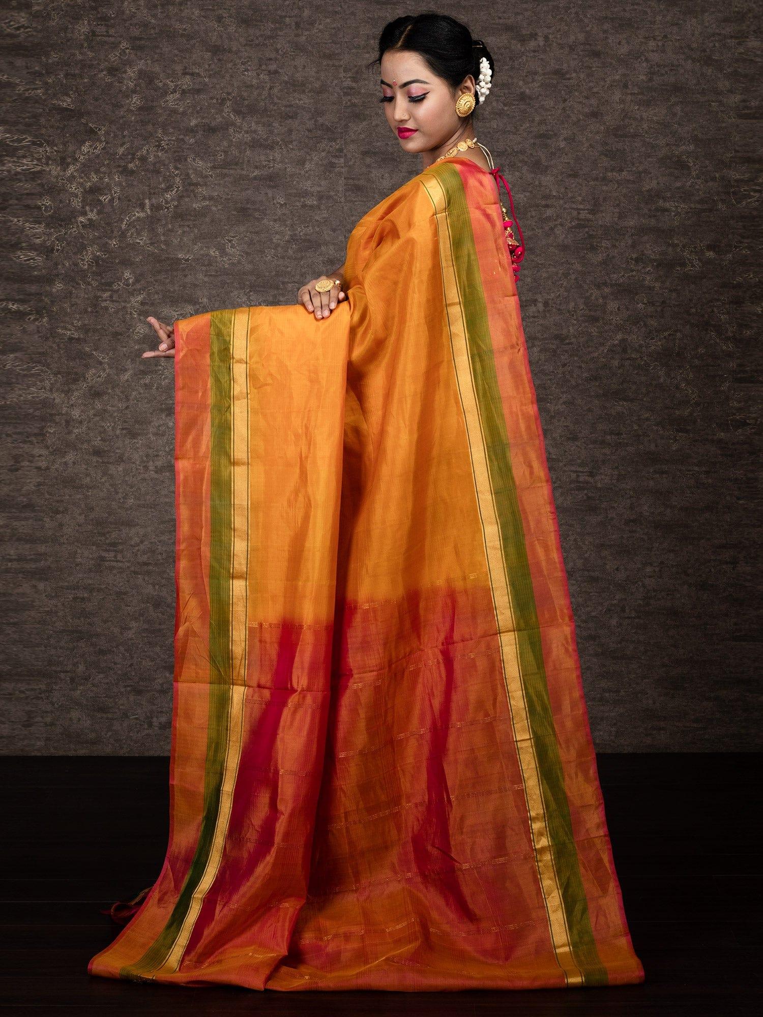 Pari Red Kanjivaram Silk Saree With Pure Zari Weaving