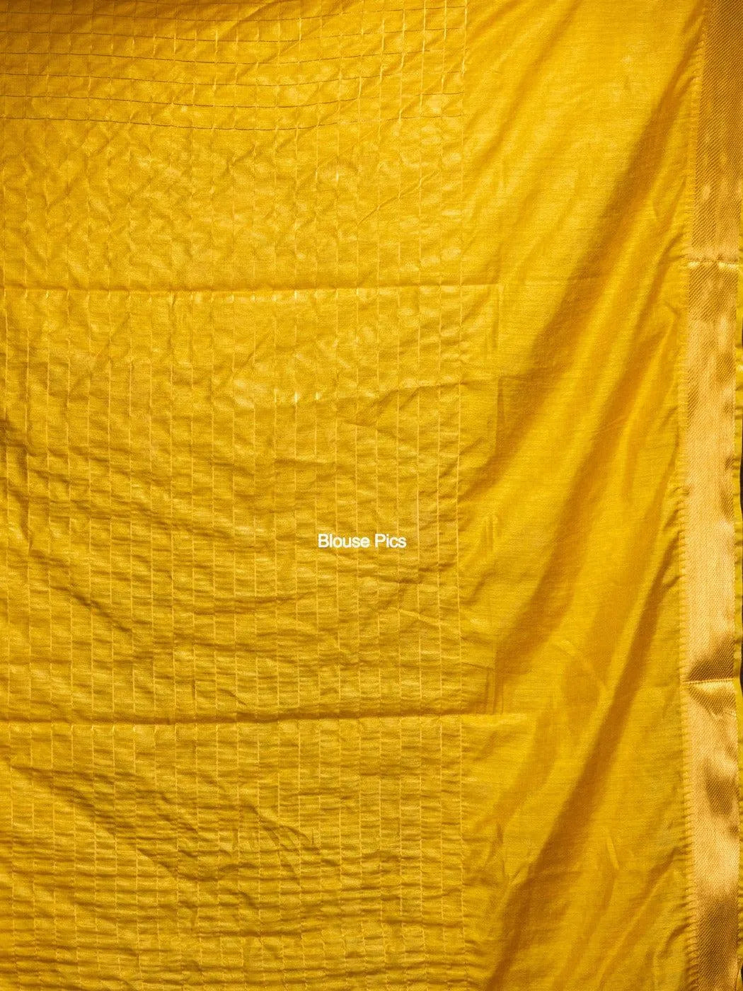 Yellow Woven Jari Checks Bhagalpuri Silk Saree - WeaversIndia
